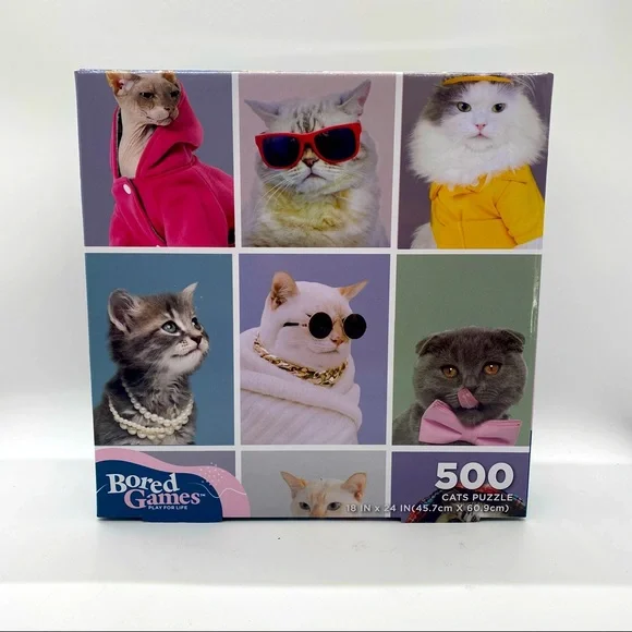 500 Piece Cat Puzzle Jigsaw Puzzle Fancy Cats - Picture 1 of 2